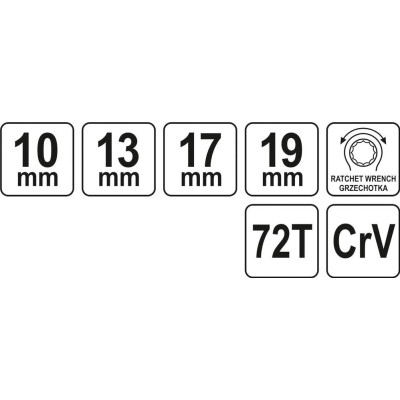 YATO Obojstranný račňový kľúč -10x13mm, 17x19mm