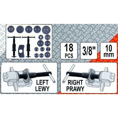 YATO Sada na montáž kotúčových bŕzd - 18 dielna