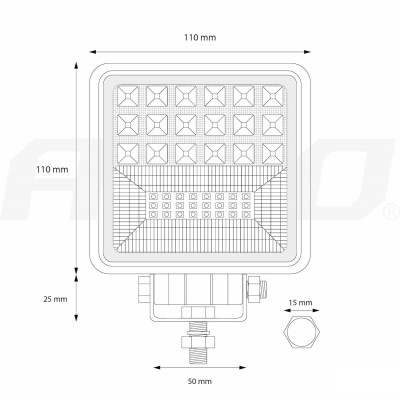 Pracovné LED svetlo - 42 LED COMBO (2 funkcie) 9-36V