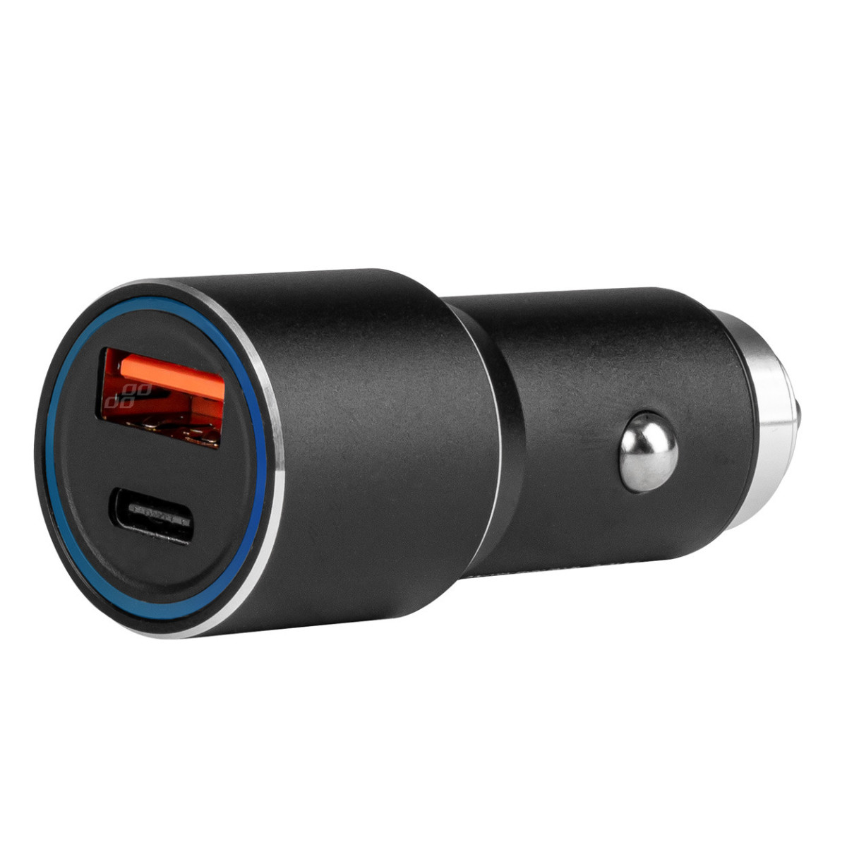 Hliníková nabíjačka do auta  USB-C+USB 38W 12/24V