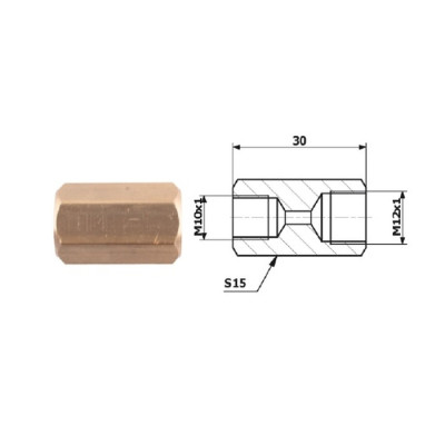 Redukcia/spojka z M12x1 na M10x1