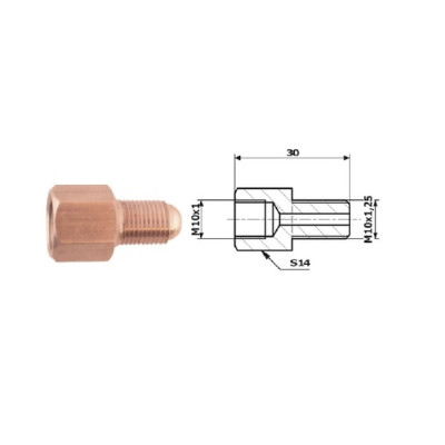 Redukcia z M10x1 na M10x1.25