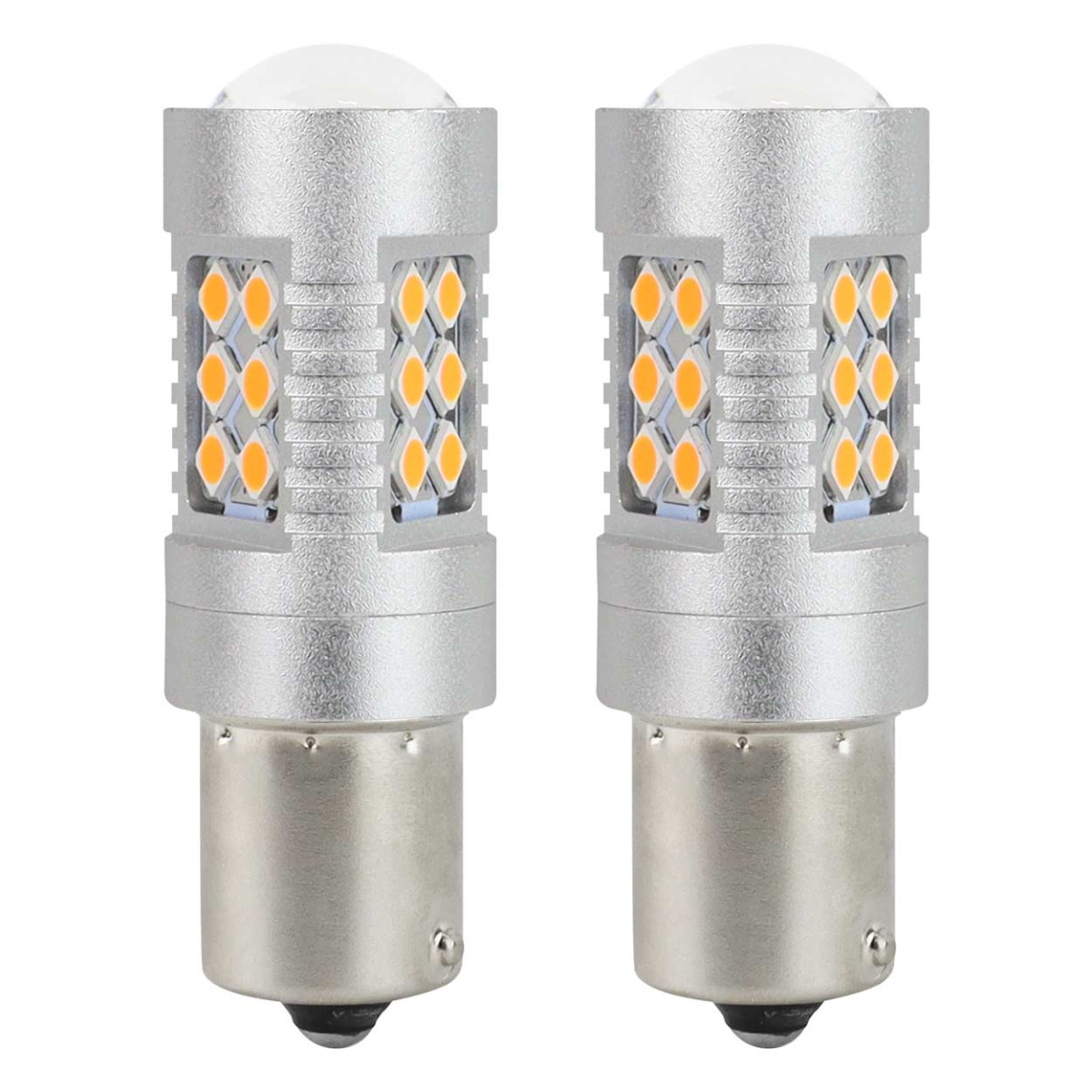 LED žiarovky CANBUS 3030 24SMD 1156 BAU15S PY21W Oranžová 12V/24V