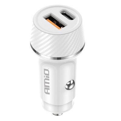 Nabíjačka do auta USB-A + USB-C 20W 12/24V