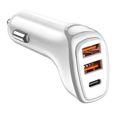 Nabíjačka do auta 2x USB-A + USB-C 38W 12/24V