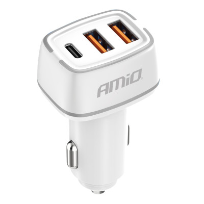 Nabíjačka do auta 2x USB-A + USB-C 32W 12/24V