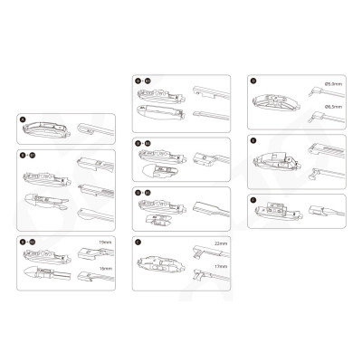 Stierač Hybrid multiconnect 16" (400mm) 11 adaptérov