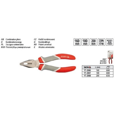 YATO Kliešte kombinované 180mm