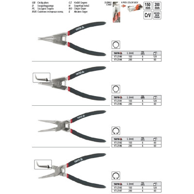 YATO Kliešte segerové 150 mm vonkajšie CrV