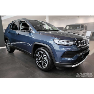 Ochranná nerezová lišta prahu piatych dverí (čierna matná) Jeep Compass II 2017 -