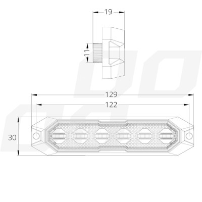 Výstražné osvetlenie oranžové 6x3W LED R65 R10 12/24V IP6K9K