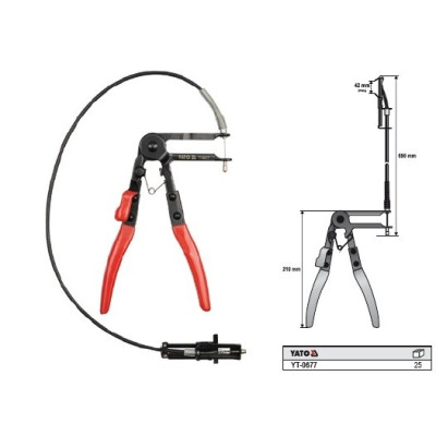 YATO Kliešte na samosvorné hadicové spony s lankom 42mm