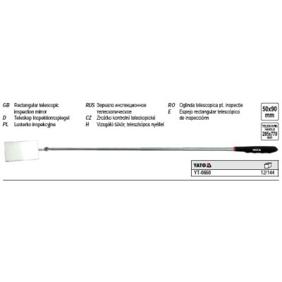 YATO Zrkadlo kontrolné 50x90mm teleskopické