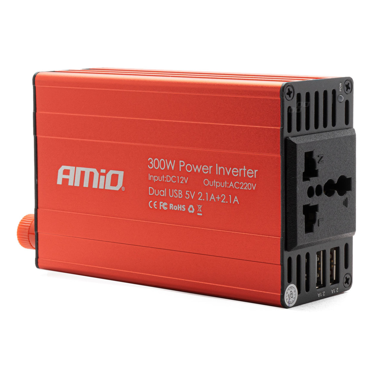 Menič napätia AMiO 12V/220V 300W/600W 2xUSB PI03