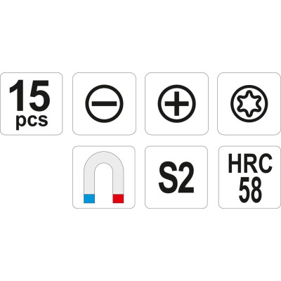 YATO Sada skrutkovačov 15ks magnetické S2