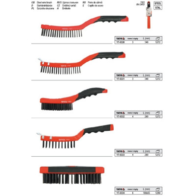 YATO Oceľová kefa ručná 340 mm