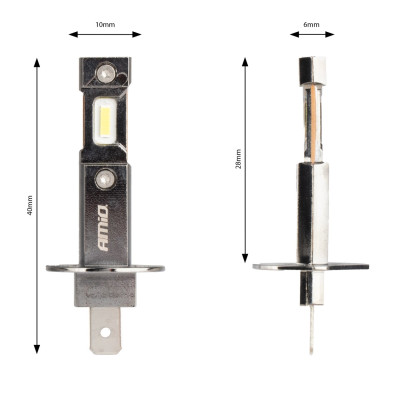 LED žiarovky hlavného svietenia Hybrid séria H1 6000K Canbus 60W AMIO-04112