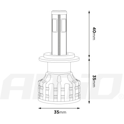 LED žiarovky hlavného svietenia H7 COB 4Side AMiO