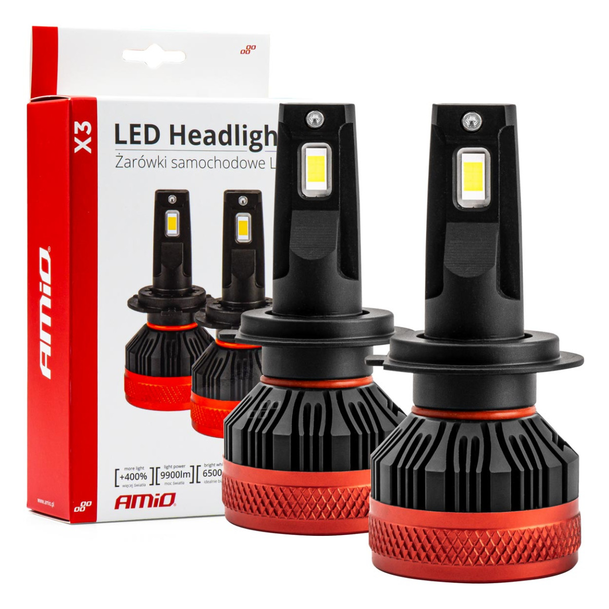 LED žiarovky hlavného svietenia H7/H18 X3 Series AMiO