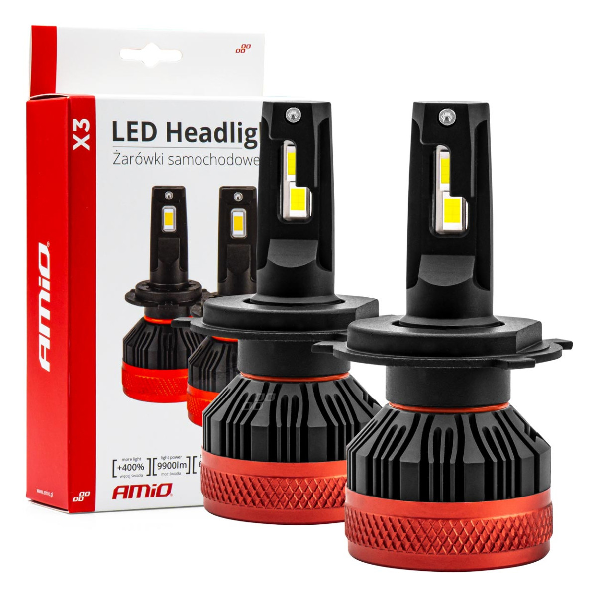 LED žiarovky hlavného svietenia H4 X3 Series AMiO