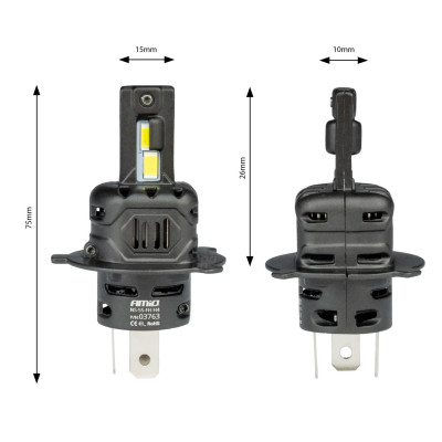 LED žiarovky X4-series AVIATOR H4/H19 6500K max 44W AMIO-03763