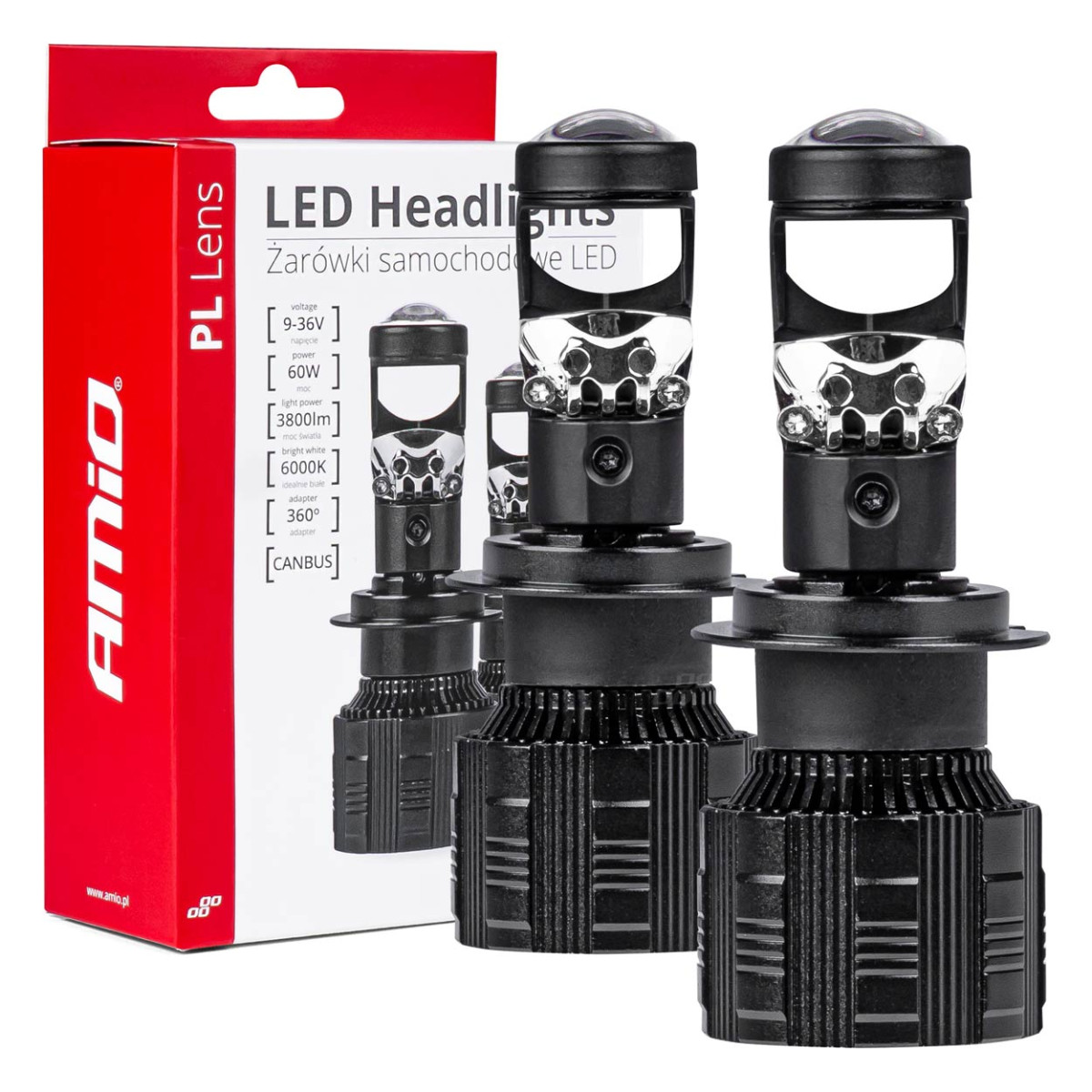 LED žiarovky hlavného svietenia H7/H18 PL Lens séria AMiO-03668