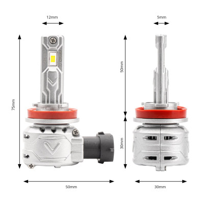 LED žiarovky hlavného svietenia H8/H9/H11/H16 X2 Series AMiO