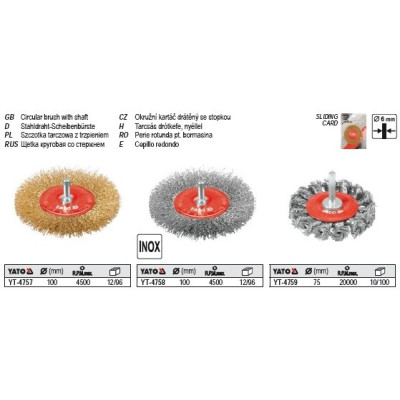 YATO Drôtená kefa okružná nadstavec na vŕtačku 100 mm