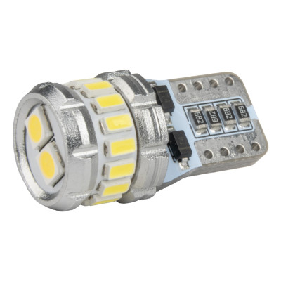 LED žiarovky CANBUS T10 W5W 16SMD 2SMD 3014 3030 Biela 12V 24V AMiO-04260