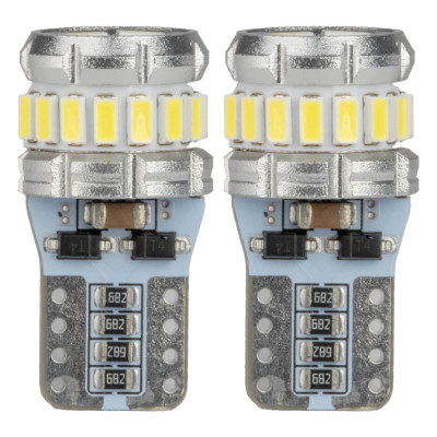 LED žiarovky CANBUS T10 W5W 16SMD 2SMD 3014 3030 Biela 12V 24V AMiO-04260