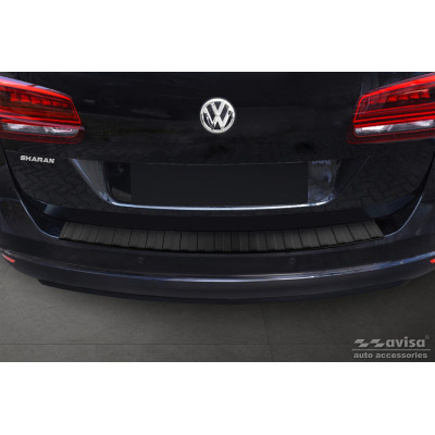 Ochranná nerezová lišta prahu piatych dverí (čierna matná) VW Sharan II 2010 -