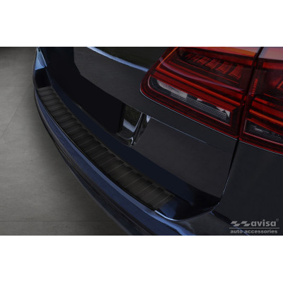 Ochranná nerezová lišta prahu piatych dverí (čierna matná) VW Sharan II 2010 -