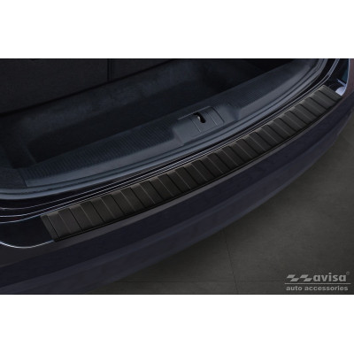 Ochranná nerezová lišta prahu piatych dverí (čierna matná) VW Sharan II 2010 -