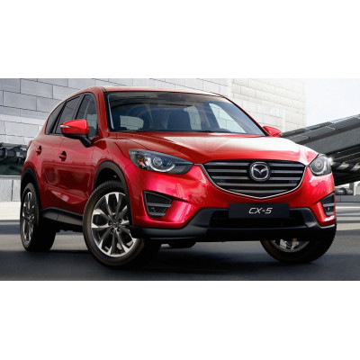 Ochranná nerezová lišta prahu piatych dverí (chróm / červeno-čierny carbon) Mazda CX-5 2012 - 2017