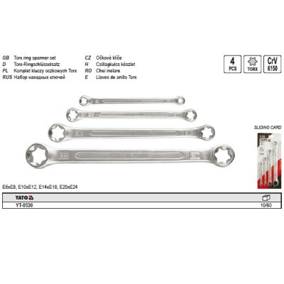 YATO Sada kľúčov očkových TORX E6xE24