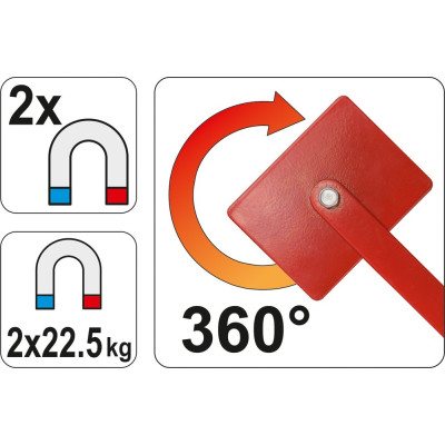 Uholník magnetický na zváranie polohovací 85x65x22mm