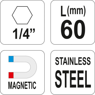 YATO Nadstavec magnetický do vŕtačky 1/4" 60 mm