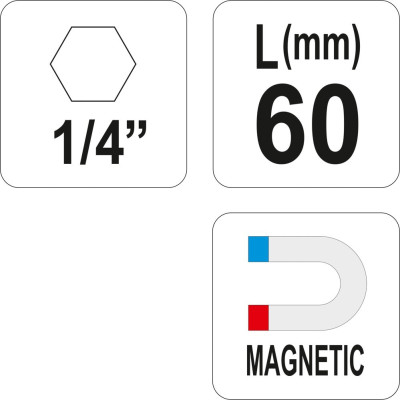 YATO Nadstavec magnetický do vŕtačky 1/4" 60 mm