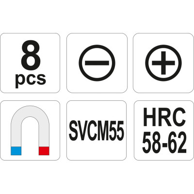 YATO Sada skrutkovačov 8 ks magnetické
