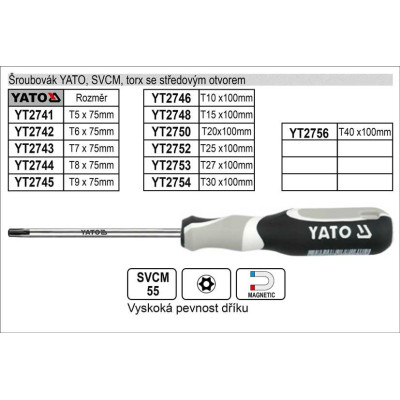 YATO Skrutkovač TORX T 5-9 x 75 mm