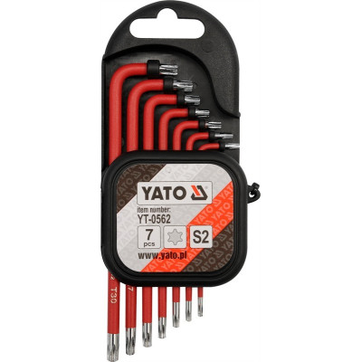 YATO Sada kľúčov TORX T9 - T30 s otvorom 7 ks