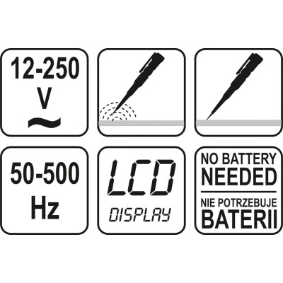 YATO Digitálna skúšačka napätia 12-250V