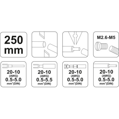 YATO Odizolovacie kliešte a konektorové 250mm