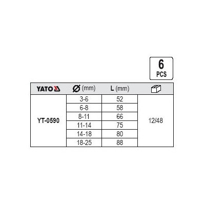YATO Vrtáky do pretrhnutých šróbov SADA 6 ks