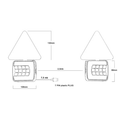 Sada koncových LED svetiel s magnetom+odrazka