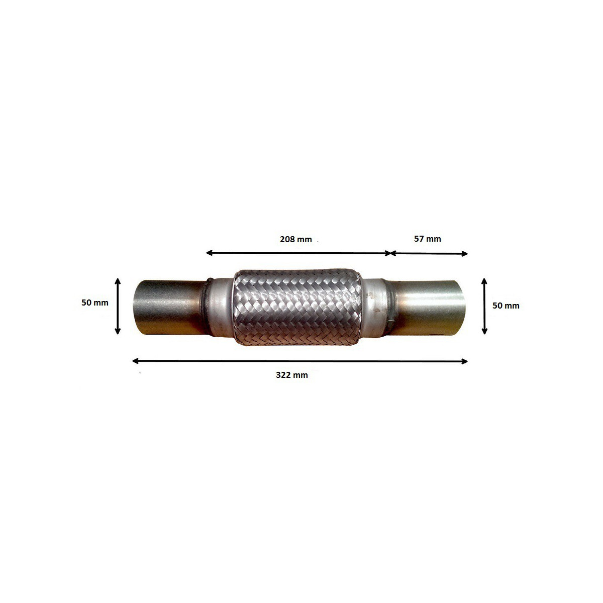 BOSAL spojka výfuku pružná 50x322 mm (pletenec 208mm)