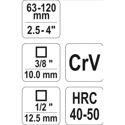 YATO Kľúč na olejové filtre (63-120mm)