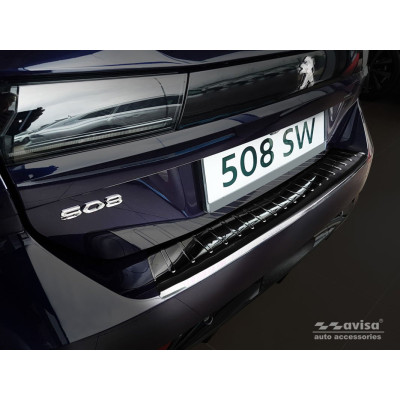 Ochranná nerezová lišta prahu piatych dverí (čierna) Peugeot 508 II Liftback 2018 -