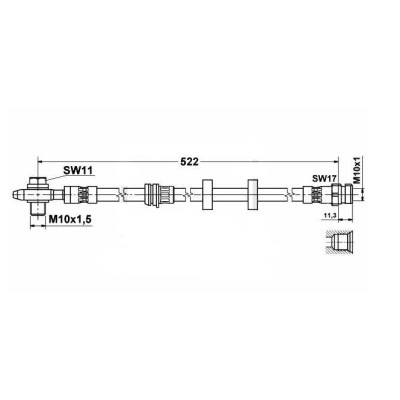 Brzdová hadica - predná Semperit